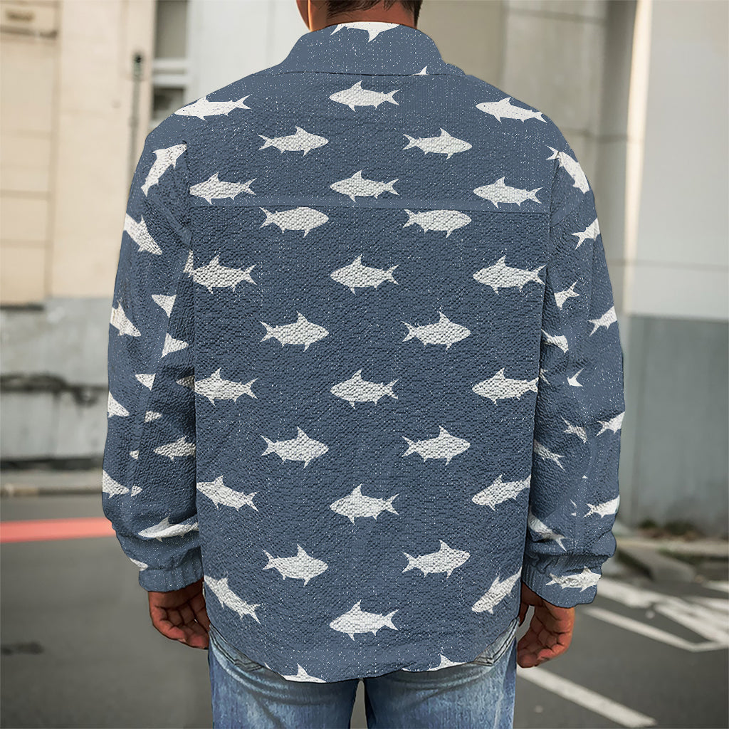 Shark Fish Pattern Print Men's Shirt Jacket