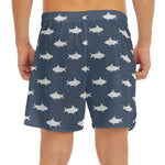 Shark Fish Pattern Print Men's Split Running Shorts