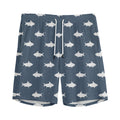Shark Fish Pattern Print Men's Athletic Shorts