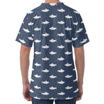 Shark Fish Pattern Print Men's Velvet T-Shirt