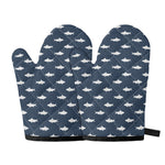 Shark Fish Pattern Print Oven Mitts