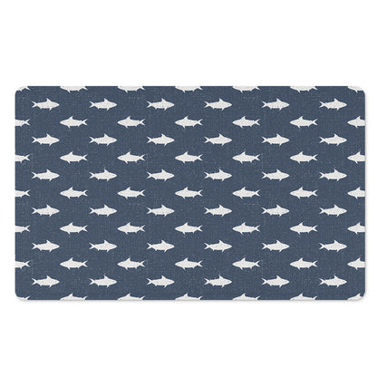 Shark Fish Pattern Print Polyester Doormat