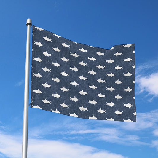 Shark Fish Pattern Print Polyester Flag