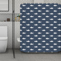 Shark Fish Pattern Print Polyester Shower Curtain