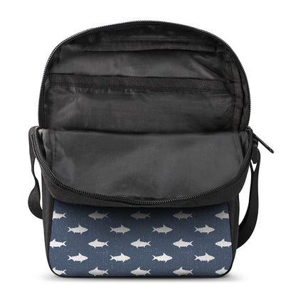 Shark Fish Pattern Print Rectangular Crossbody Bag