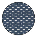 Shark Fish Pattern Print Round Floor Mat