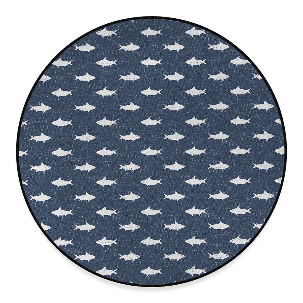 Shark Fish Pattern Print Round Floor Mat