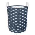 Shark Fish Pattern Print Round Laundry Basket