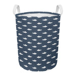Shark Fish Pattern Print Round Laundry Basket