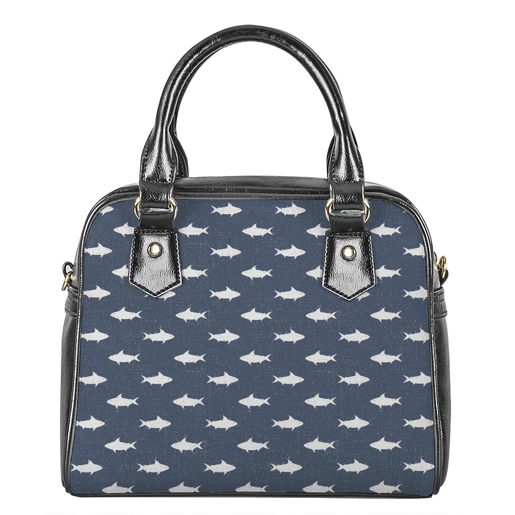 Shark Fish Pattern Print Shoulder Handbag