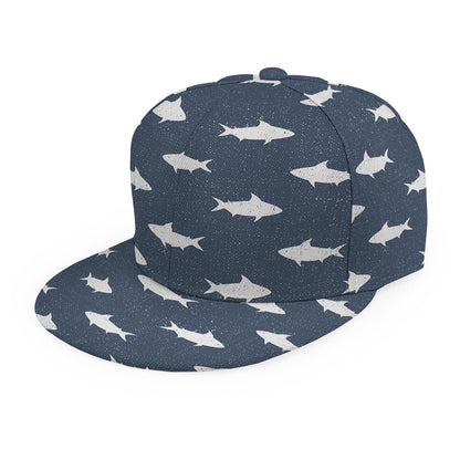 Shark Fish Pattern Print Snapback Cap