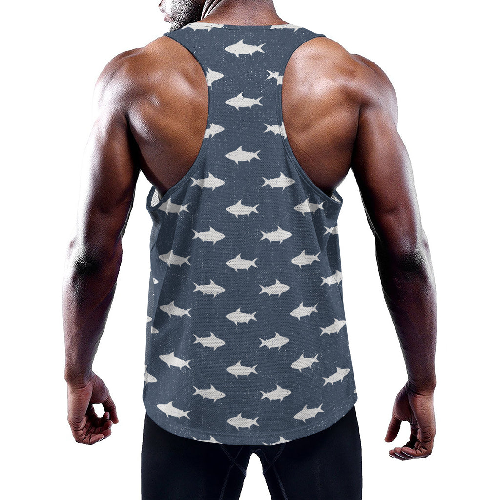Shark Fish Pattern Print Training Tank Top