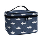 Shark Fish Pattern Print Travel Makeup Bag