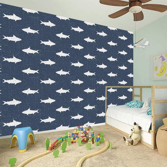 Shark Fish Pattern Print Wall Sticker