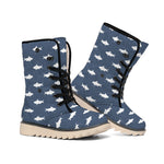 Shark Fish Pattern Print Winter Boots
