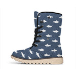 Shark Fish Pattern Print Winter Boots