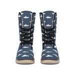 Shark Fish Pattern Print Winter Boots