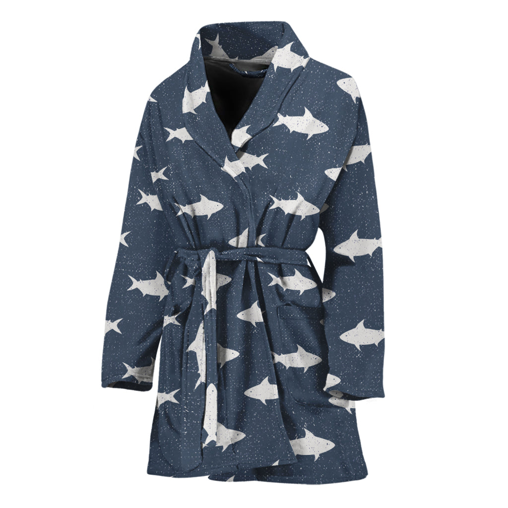 Shark Fish Pattern Print Women's Bathrobe