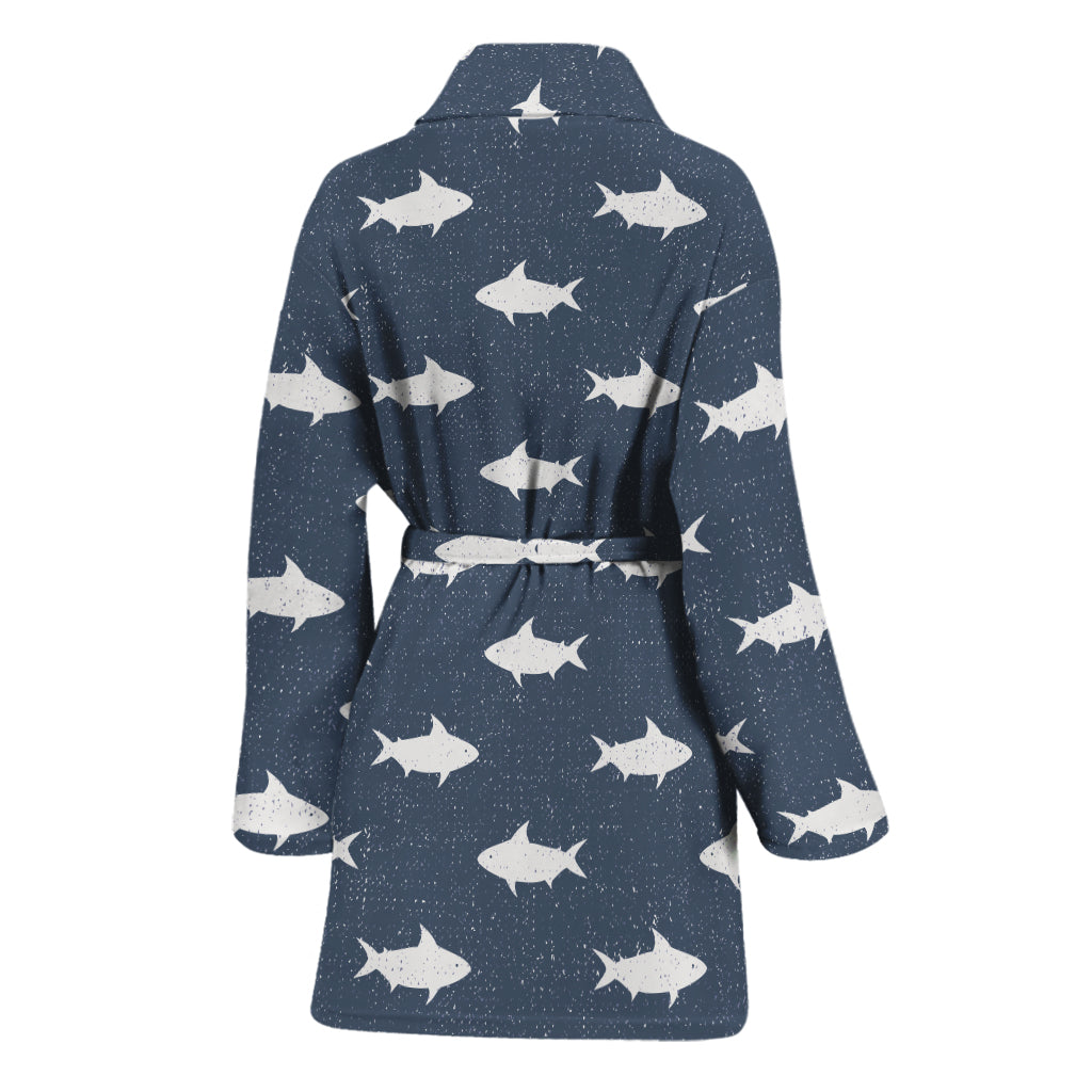 Shark Fish Pattern Print Women's Bathrobe