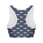 Shark Fish Pattern Print Women's Sports Bra