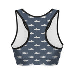 Shark Fish Pattern Print Women's Sports Bra