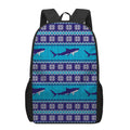 Shark Knitted Pattern Print 17 Inch Backpack