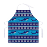 Shark Knitted Pattern Print Adjustable Apron
