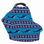 Shark Knitted Pattern Print Baby Seat Cover