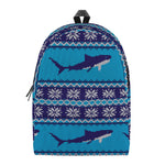 Shark Knitted Pattern Print Backpack