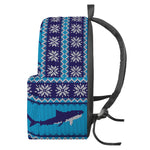 Shark Knitted Pattern Print Backpack