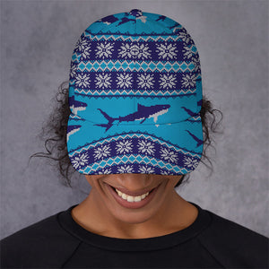 Shark Knitted Pattern Print Baseball Cap