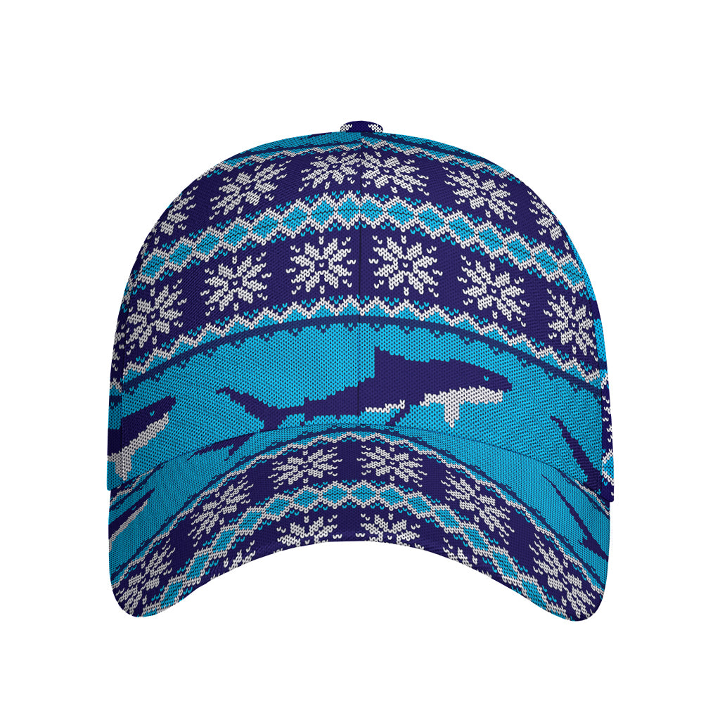 Shark Knitted Pattern Print Baseball Cap