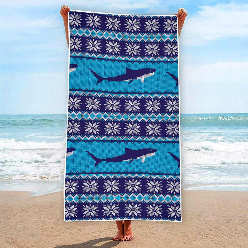 Shark Knitted Pattern Print Beach Towel