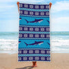 Shark Knitted Pattern Print Beach Towel