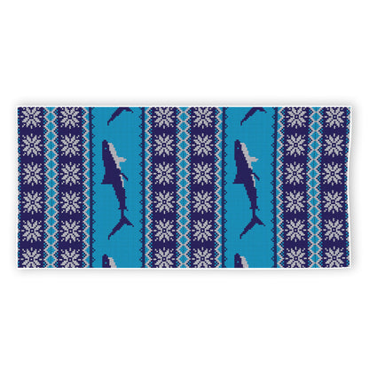 Shark Knitted Pattern Print Beach Towel