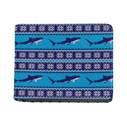 Shark Knitted Pattern Print Bifold Wallet