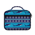 Shark Knitted Pattern Print Briefcase Bible Bag