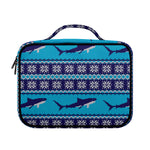 Shark Knitted Pattern Print Briefcase Bible Bag