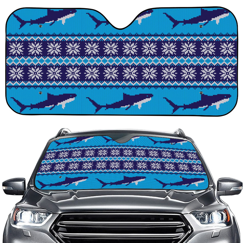 Shark Knitted Pattern Print Car Windshield Sun Shade