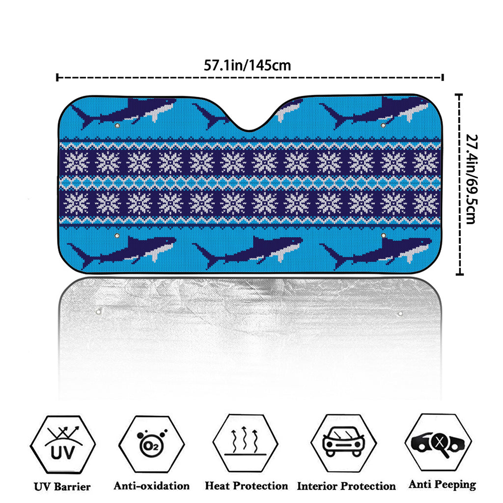 Shark Knitted Pattern Print Car Windshield Sun Shade