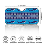 Shark Knitted Pattern Print Car Windshield Sun Shade