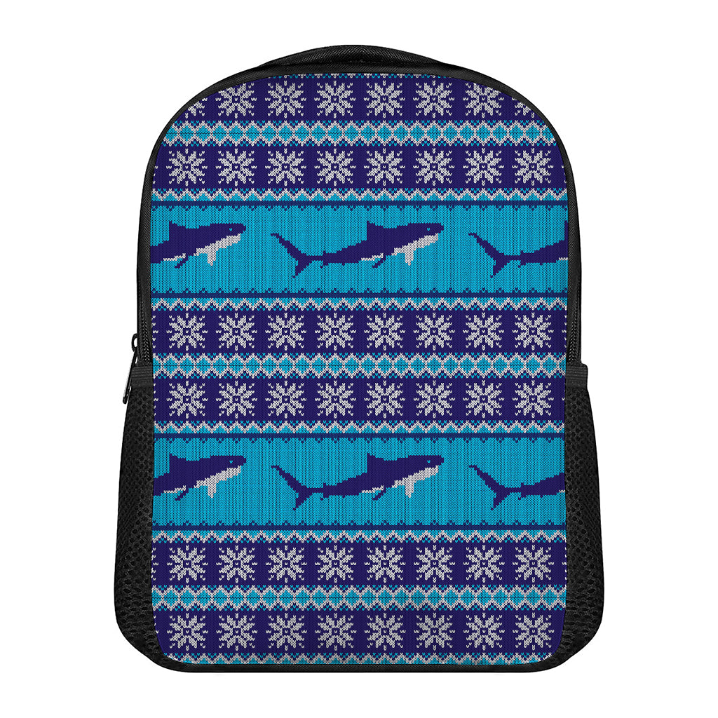 Shark Knitted Pattern Print Casual Backpack