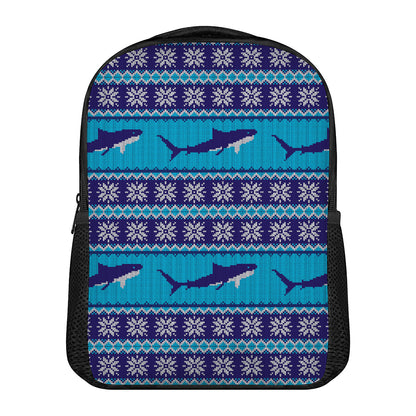 Shark Knitted Pattern Print Casual Backpack