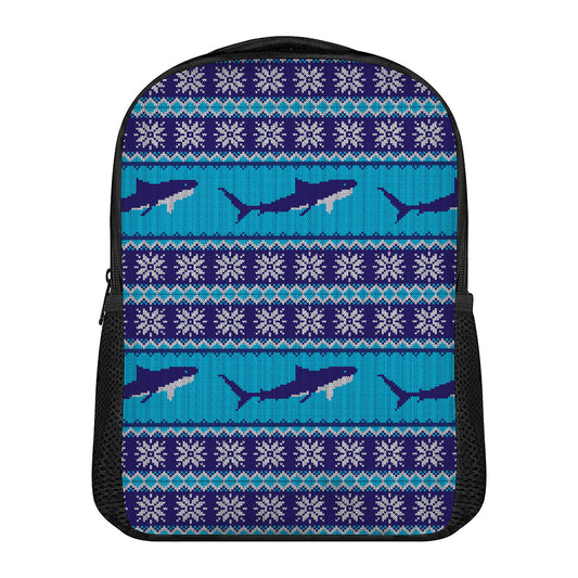 Shark Knitted Pattern Print Casual Backpack