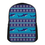 Shark Knitted Pattern Print Casual Backpack