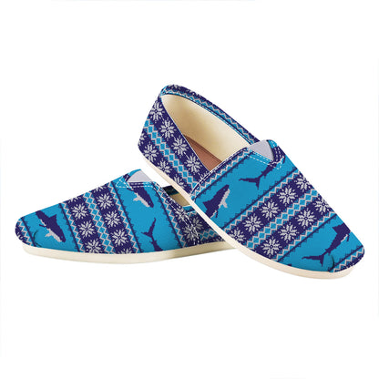 Shark Knitted Pattern Print Casual Shoes