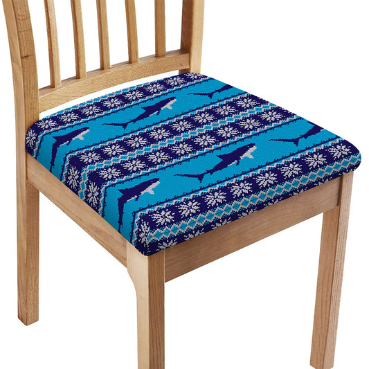 Shark Knitted Pattern Print Chair Cushion Cover
