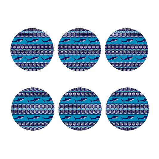 Shark Knitted Pattern Print Coaster Set