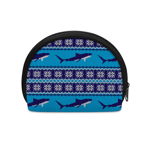 Shark Knitted Pattern Print Coin Purse