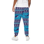 Shark Knitted Pattern Print Cotton Pants